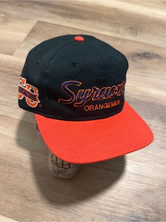 Sports Specialties Other - Vtg Syracuse Orangeman Snapback Sports Specialties Hat Script Wool Black Dome